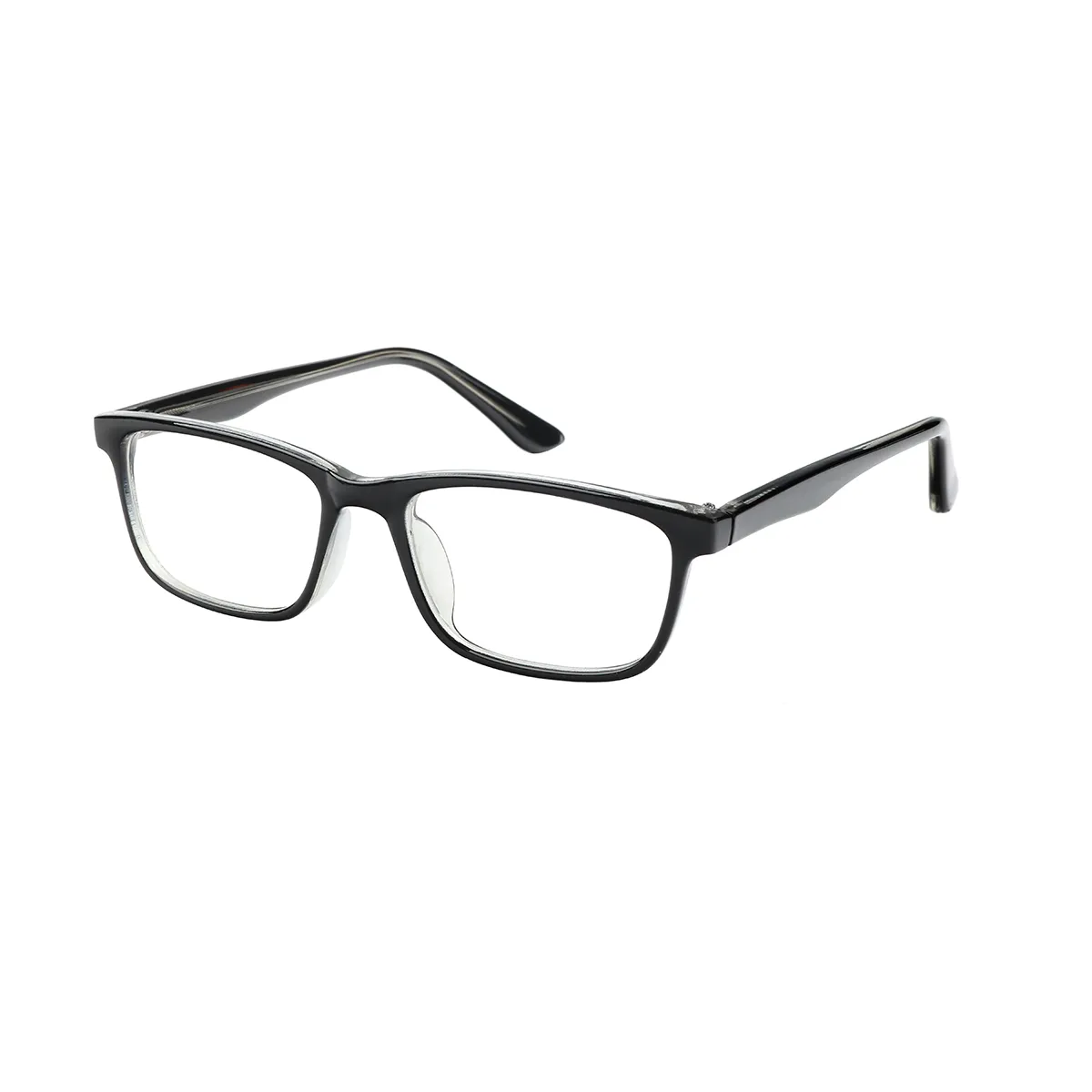 Aggy - Rectangle Black-Transparent Glasses for Men & Women - EFE