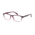 Aggy - Rectangle Purple Glasses for Men & Women