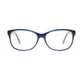 Claribel - Rectangle Black-Blue Glasses for Women