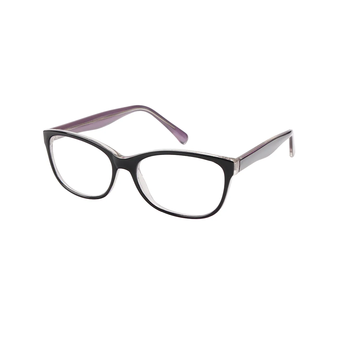 Claribel - Square Black-Purple Glasses for Women - EFE