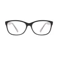 Claribel - Rectangle Black-Purple Glasses for Women