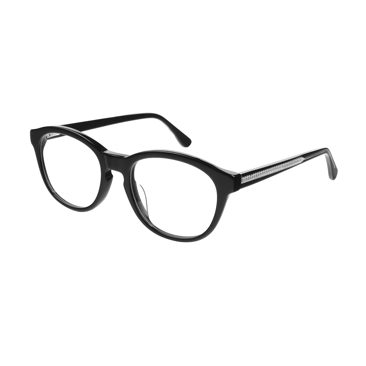 Classic Oval Black Glasses for Men & Women