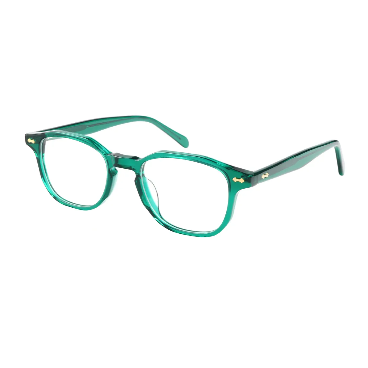 Allais - Square Green Glasses for Men & Women