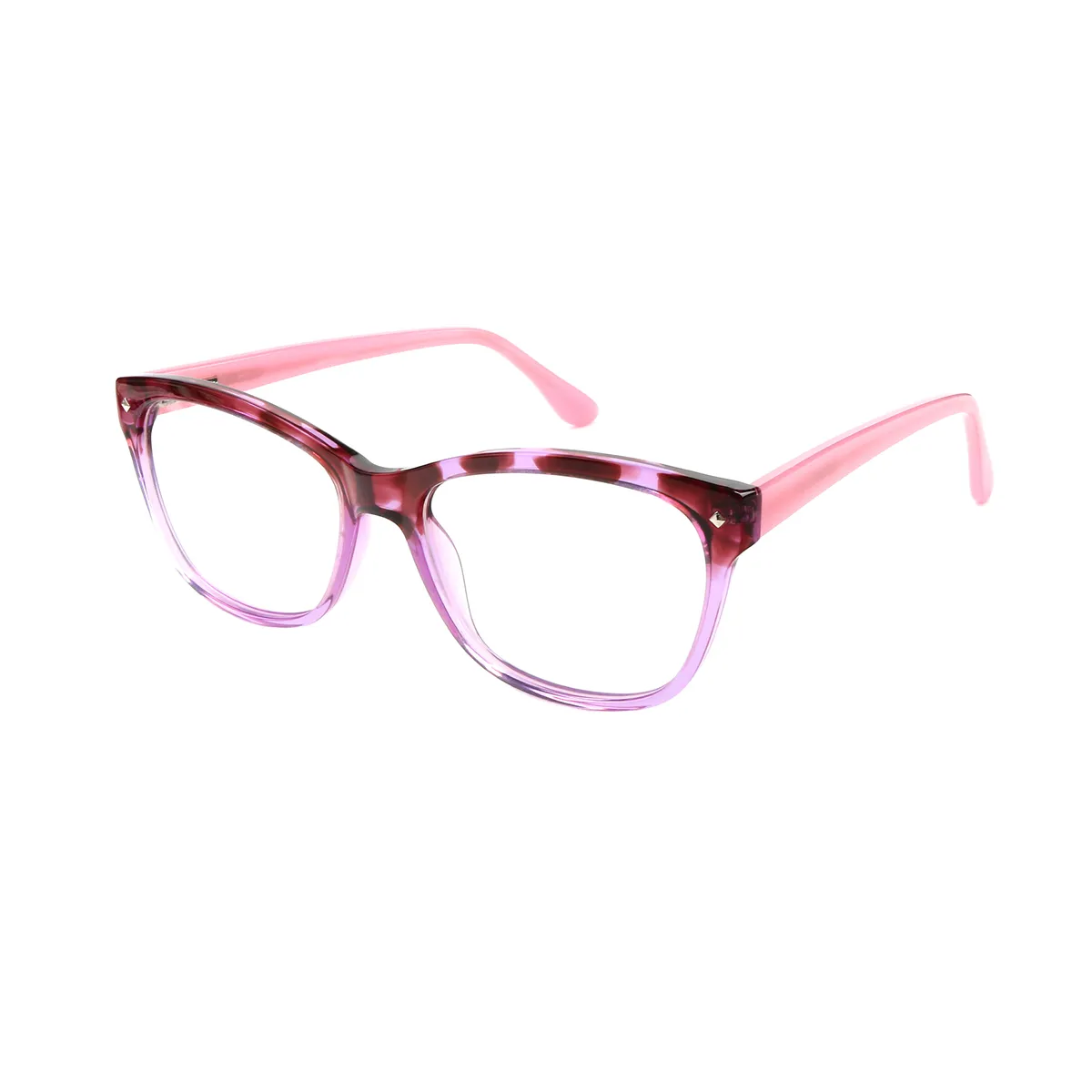 Fashion Square Red-Demi Eyeglasses for Women