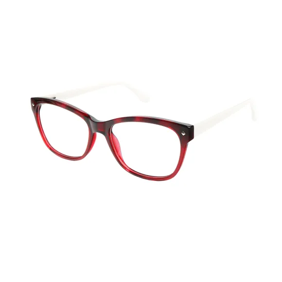 square red-demi eyeglasses