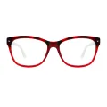 Jasmine - Square Red-Tortoiseshell Glasses for Women