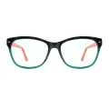 Jasmine - Square Green Glasses for Women
