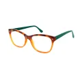 Jasmine - Square Orange-Tortoiseshell Glasses for Women