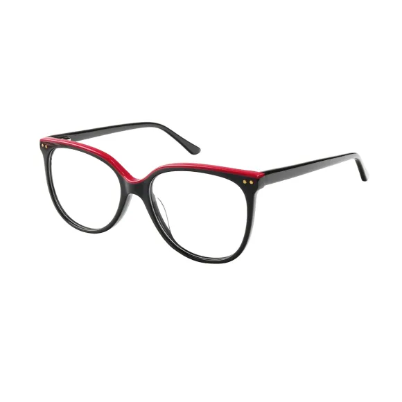 square black-red eyeglasses