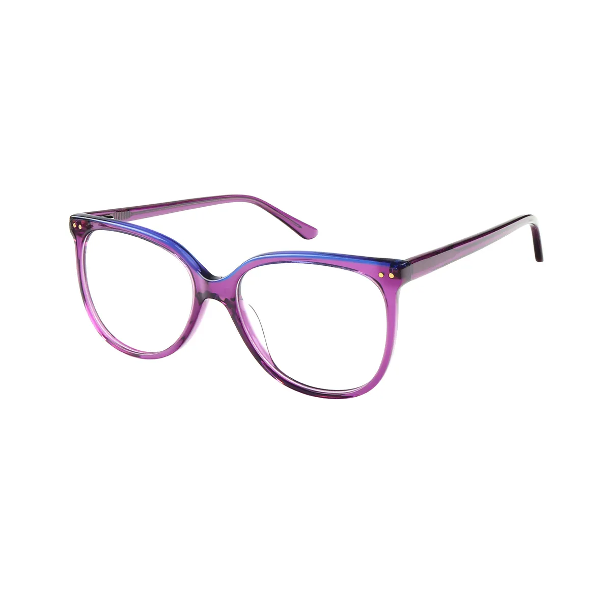 Tessie - Square Purple Glasses for Women