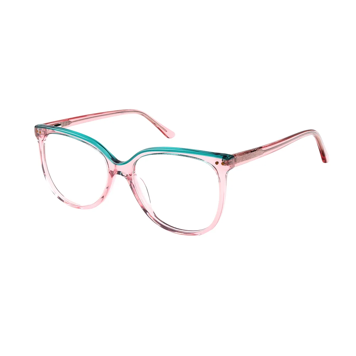 Tessie - Square Pink Glasses for Women