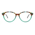 Baise - Oval Green Glasses for Women