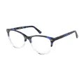 Jone - Oval Blue-Tortoiseshell Glasses for Women