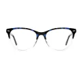Jone - Oval Blue-Tortoiseshell Glasses for Women