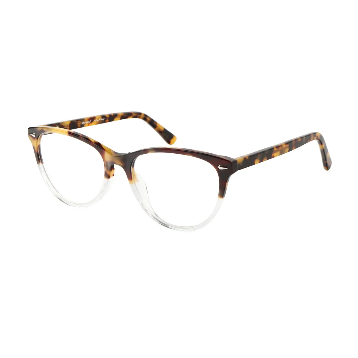Jone - Oval Yellow-Tortoiseshell Glasses for Women