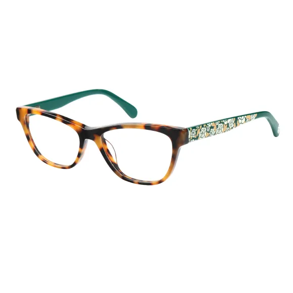 square demi-green eyeglasses