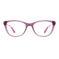Corrie - Oval Purple Glasses for Women