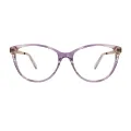Marjorie - Oval Purple Glasses for Women