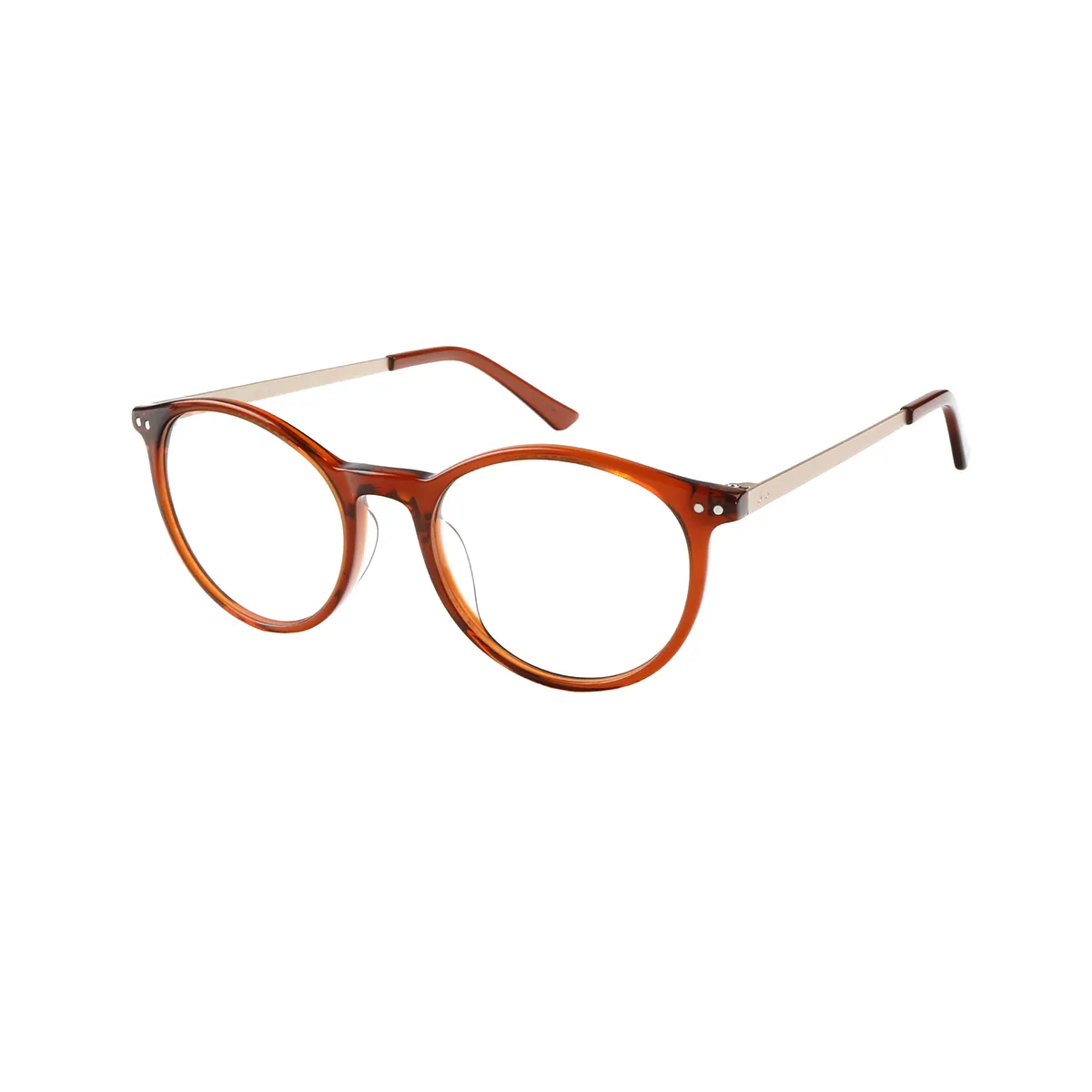 Kenna - Oval Brown Glasses for Men & Women