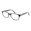Looney - Rectangle Black Glasses for Men & Women