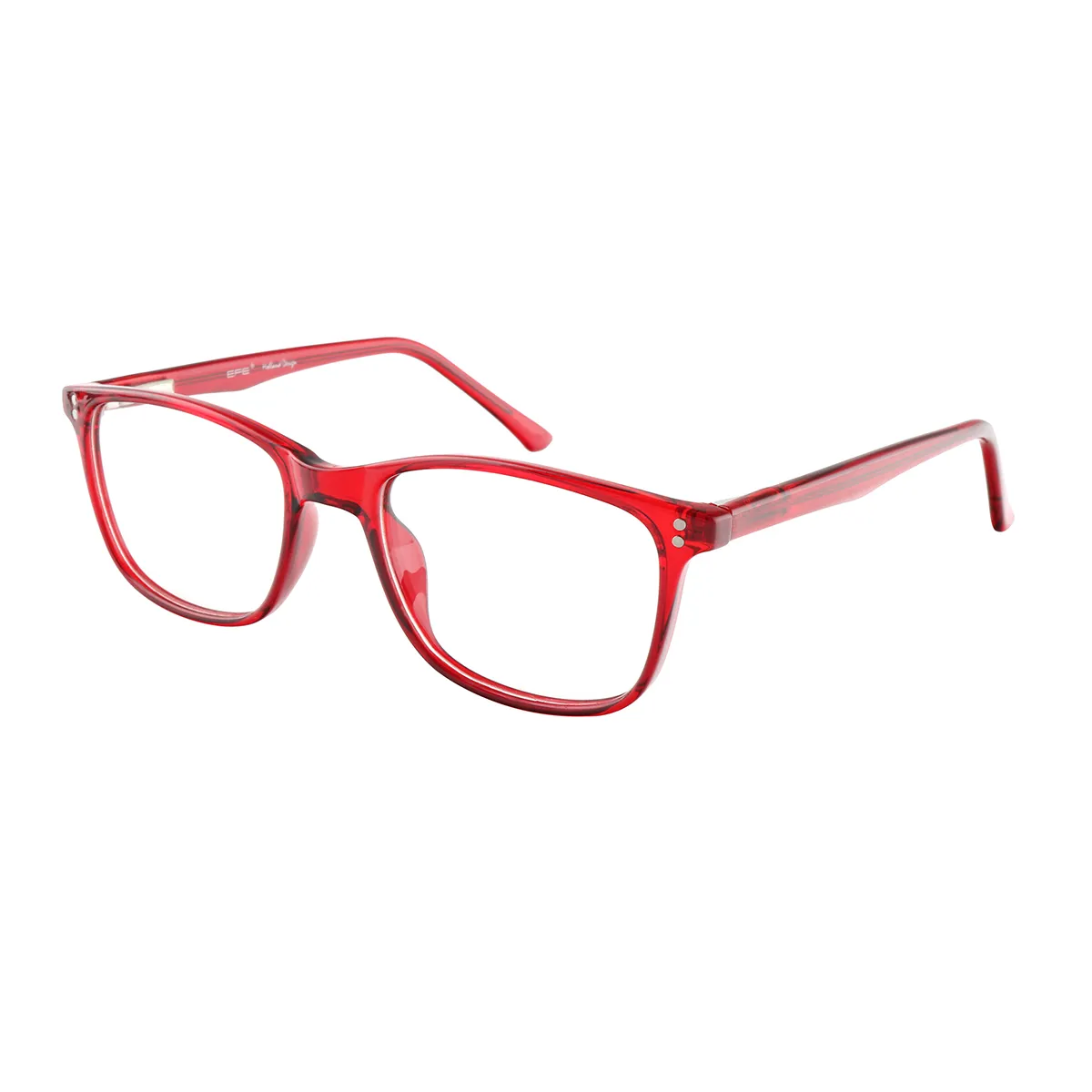 Herron - Square Red Glasses for Men & Women - EFE
