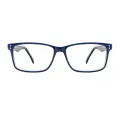 Nadine - Rectangle Transparent/Blue Glasses for Men & Women