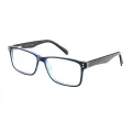 Nadine - Rectangle Transparent/Blue Glasses for Men & Women