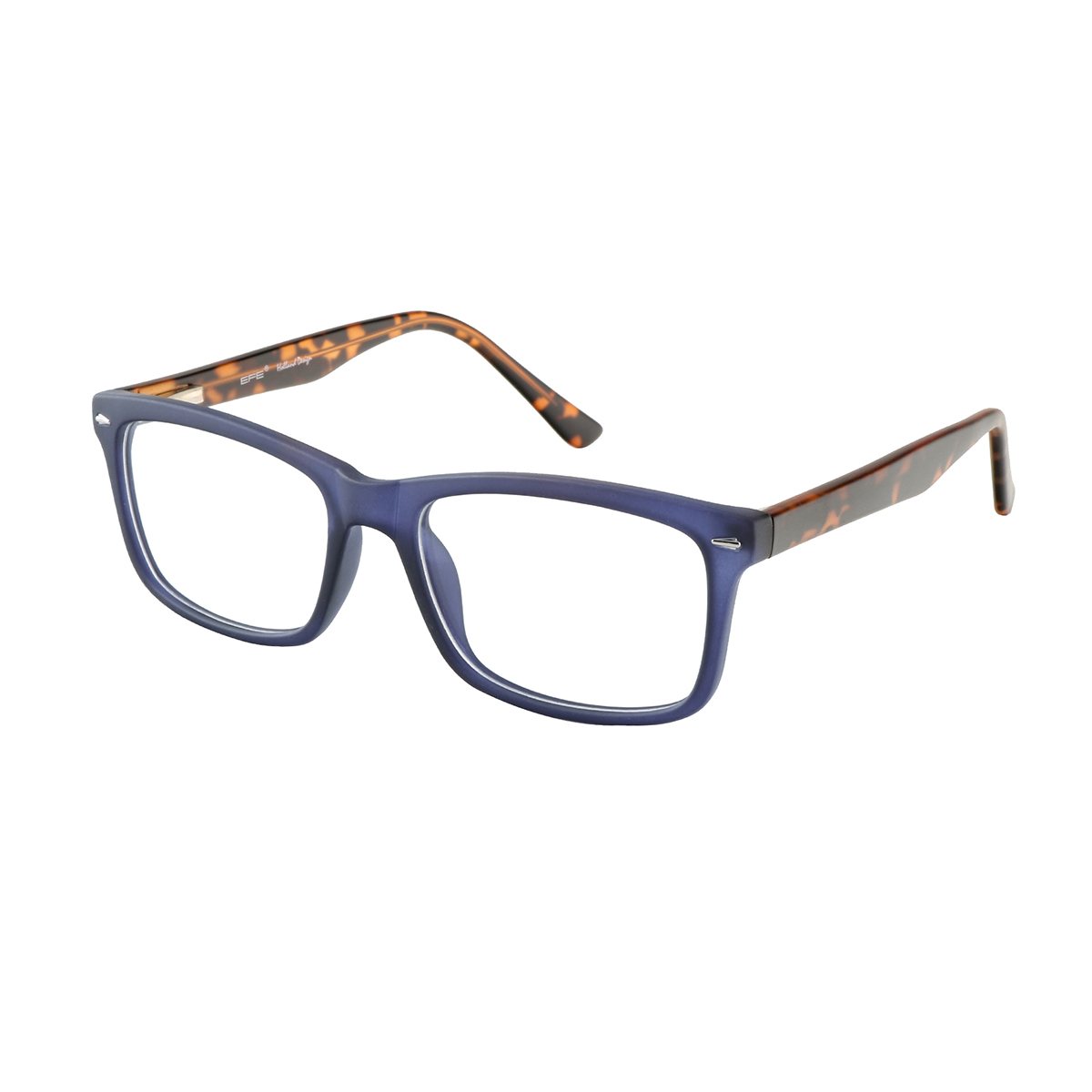 Albutt Rectangle Blue Tortoiseshell Glasses For Men Efe 1907