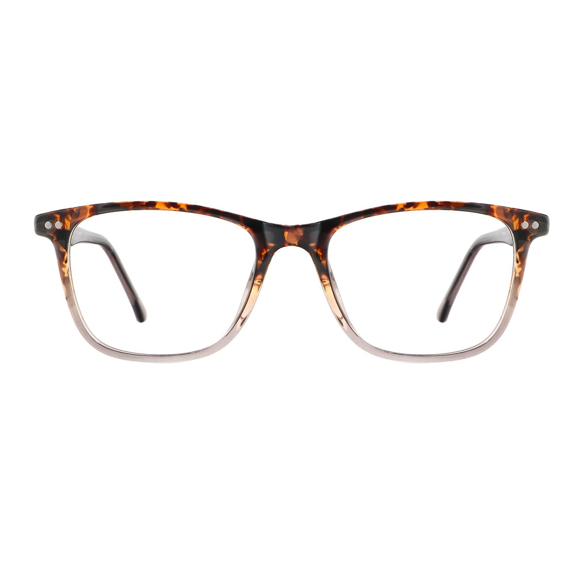square demi-transparent eyeglasses
