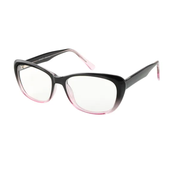 rectangle transparent-pink eyeglasses