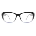 Olivia - Oval Transparent-blue Glasses for Women