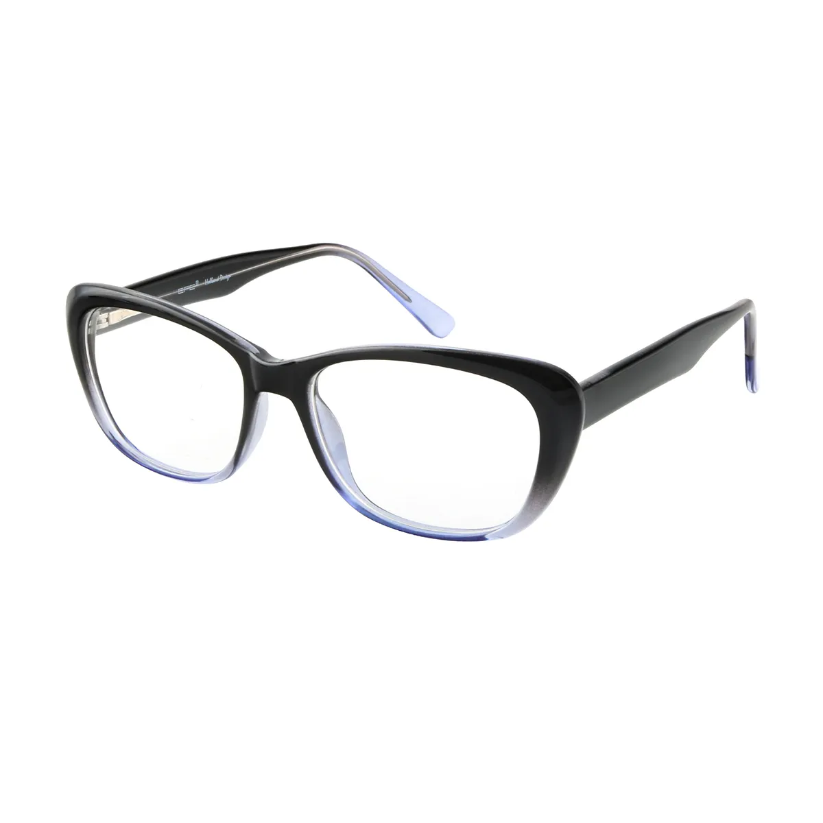 Olivia - Oval Transparent-blue Glasses for Women
