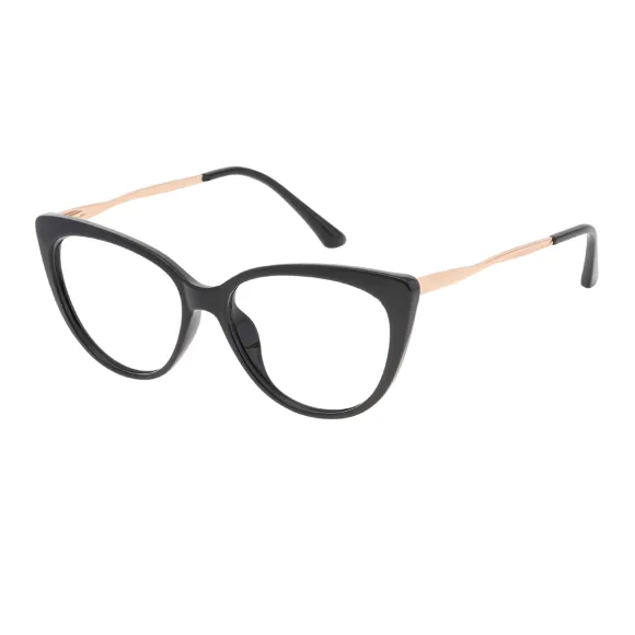 cat-eye black eyeglasses
