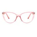 Hestia - Cat-eye Translucent-pink Glasses for Women