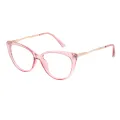 Hestia - Cat-eye Translucent-pink Glasses for Women