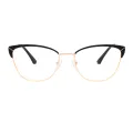 Laurinda - Browline Black-gold Glasses for Women