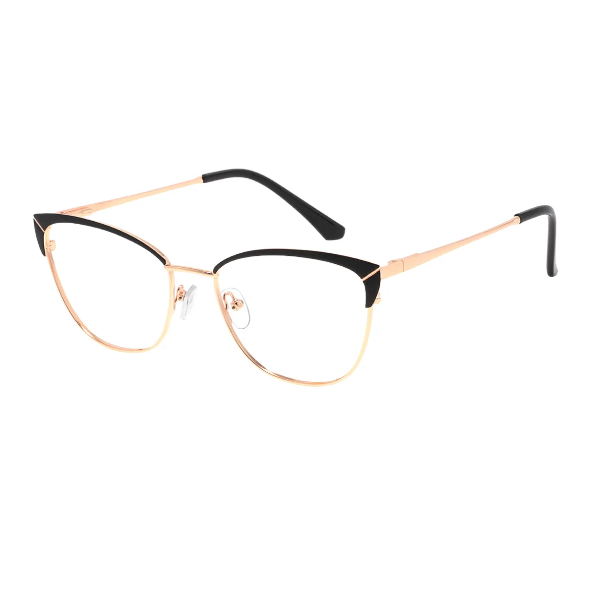 Fashion Browline Red-gold Glasses for Women