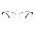 Laurinda - Browline Blue-gold Glasses for Women