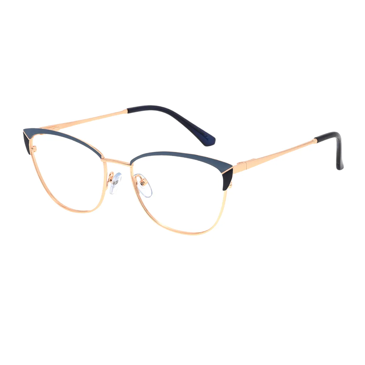 Laurinda - Browline Blue-gold Glasses for Women