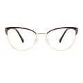 Laurinda - Browline Brown-gold Glasses for Women