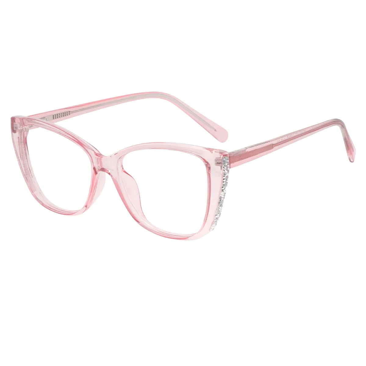 Georgia - Cat-eye Transparent-pink Glasses for Women - EFE