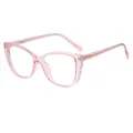 Georgia - Cat-eye Transparent-pink Glasses for Women