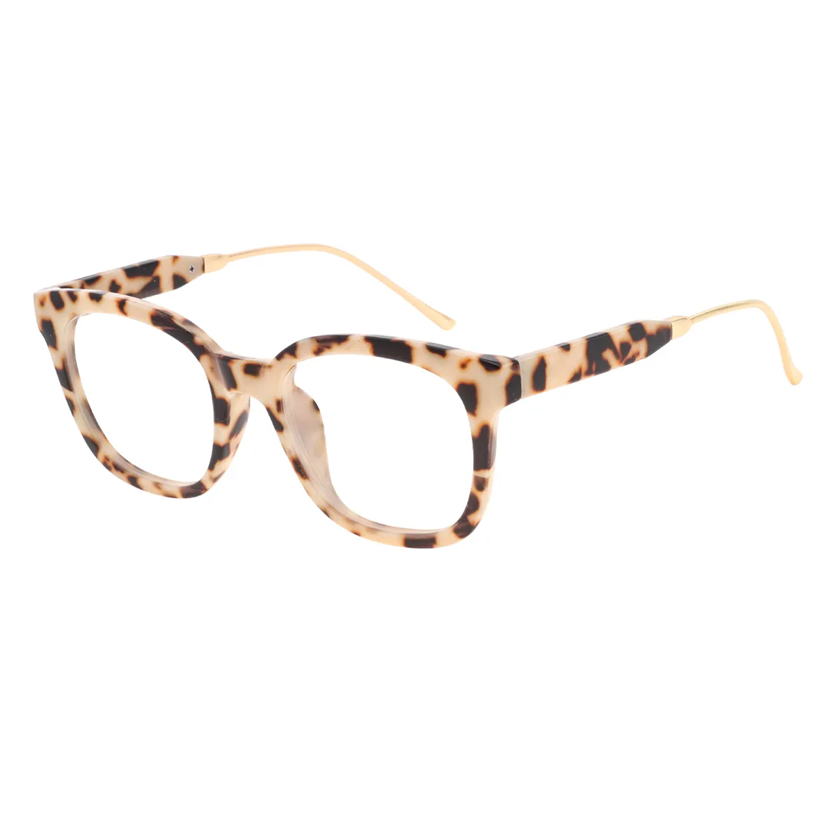 Steve - Square Leopard Glasses for Women