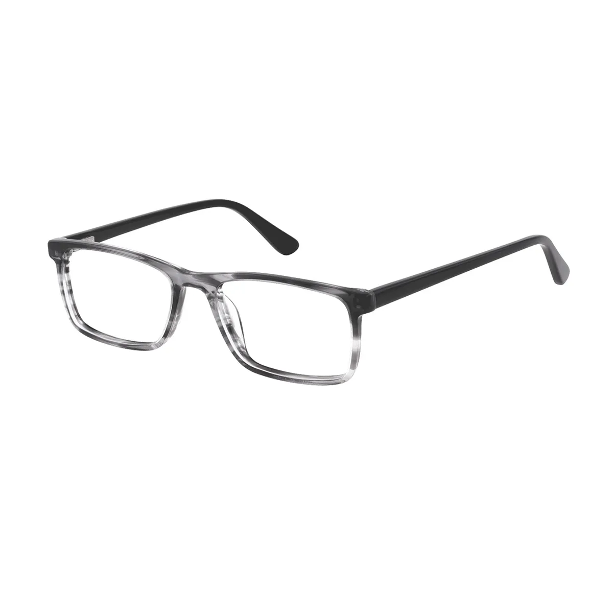 Bassett - Rectangle Transparent-black Glasses for Men & Women