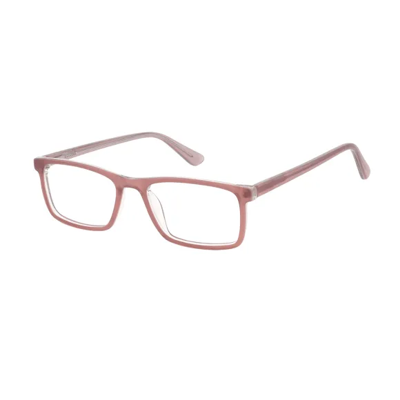 rectangle pink-transparent eyeglasses