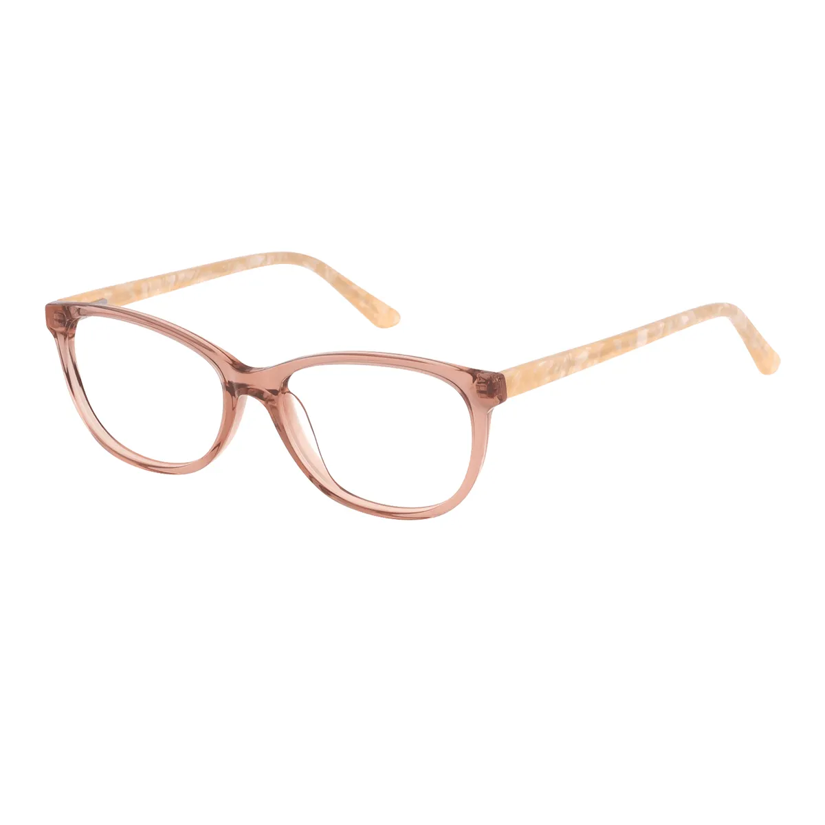 Fashion Oval Transparent-pink Eyeglasses for Women