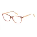 Nettie - Oval Transparent-orange Glasses for Women
