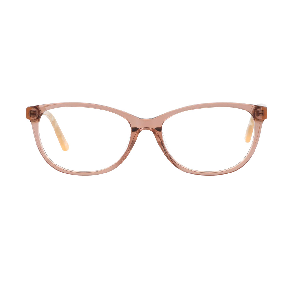 oval transparent-orange eyeglasses