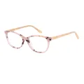 Nettie - Oval Tortoiseshell-Pink Glasses for Women