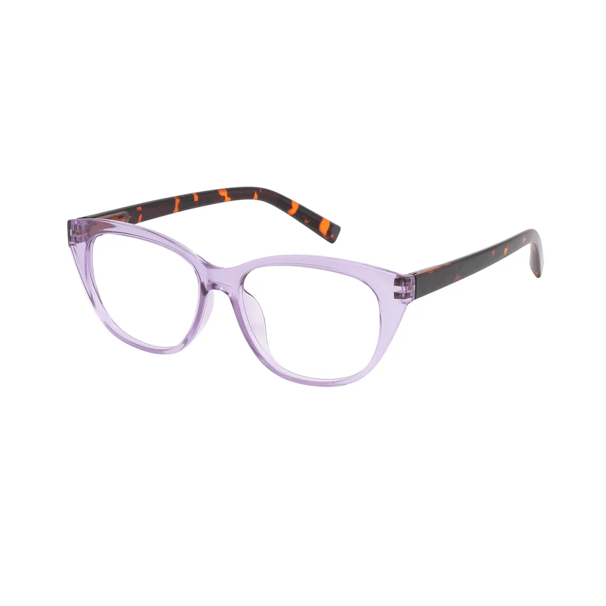 Fashion Cat-eye Transparent-purple Eyeglasses for Women